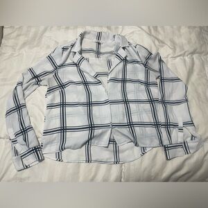 Leith White and Black Striped Blouse